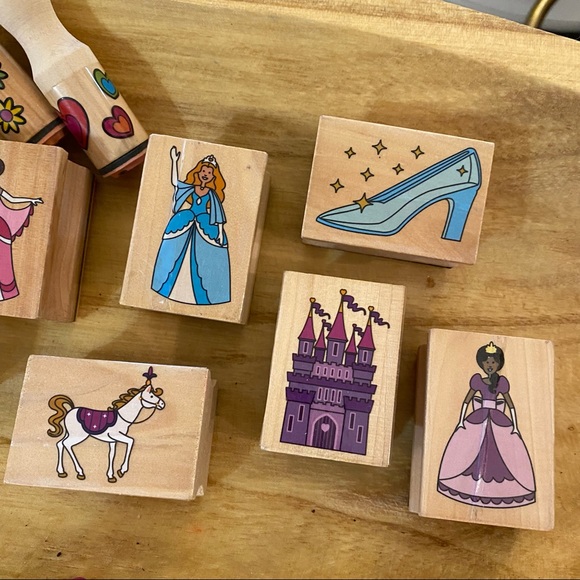 Princess Wooden Craft Stamp Lot NEW 11 in Set - Picture 2 of 7